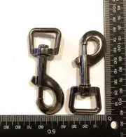 2 x 20mm Metal swivel snap hook (Stainless Steel spring) - Gun Metal Grey