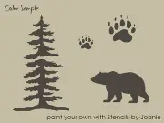 Stencils by Joanie Bear Tree Paw Tracks Rustic Mountain Outdoor Cabin DIY Signs
