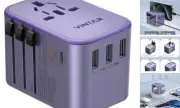 Universal Travel Adapter, 35.5W International Power Adapter with 3 USB A QC