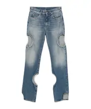 Off-White Meteor Cut-Out Detailed Jeans 26,27 light blue