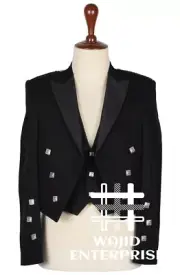 Scottish Men's Prince Charlie Kilt Traditional Wedding Jacket Waistcoat/Vest