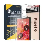 letosan [3+3 Pack] Glass Screen Protector for Google Pixel 6 5G, 9H Tempered ...