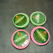 4 Pack Duck Tape Paint Splatter Mini Rolls .75 IN X 180IN NEW. 2 Neon Pink/green