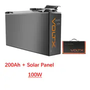 VoltX 12V 200Ah Slim Lithium Battery with 100W Solar Panel Mat