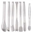 6pcs Stainless Steel Gold Plated Mini Serving Tongs Set 6-Inch Appetizers To SPI