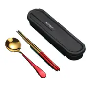 1Set Tableware Set 304 Stainless Steel Chopsticks Spoon Dinner Set Portable Travel Dinnerware Set Kitchen Cutlery