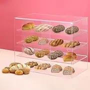 Maxkon 4 Tier Acrylic Bakery Cake Display Case Large Clear Cupcake Display Cabinet with Sliding Door for Donuts Cupcake Bread Dessert Pastries Collectibles