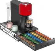 Coffee Pod Holder Compatible with 50 VertuoLine, Capsules Drawer for 40 K Cup, M