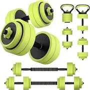 PASYOU 4 in1 Dumbbells Set,Adjustable Dumbbell Set for Gym Used as Barbell, Kettlebells,Push up Stand Dumbbell Body Building 20KG Set,Free Weights Set for Home Fitness