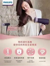 在飛比找Yahoo!奇摩拍賣優惠-【Philips 飛利浦】1500W 溫控護髮 負離子 折疊