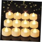 12-Pack Timer Flameless LED Tealight Candles - Battery Operated with 6h
