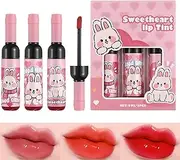 Lip Stain,3 Colors Pigmented Lip Stain Set - Wine Bottle Shape, Long-Lasting, Daily Makeup For Women Girls Mother Or Girlfriend
