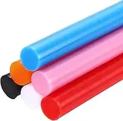 uxcell 6pcs Full Size Hot Glue Sticks for Glue Gun 8-inch x 0.43-inch, 11 x 200mm 6 Colors Black, White, Bright Red, Sky Blue, Orange, Pink