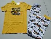Gymboree Snooze Machine Bulldozer Gymmies Pajamas Size 12 NWT