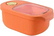 WUISOLQP Exquisite Craft Rice Storage Dust-Proof Lid and Impact-Resistant Container for Fresh Grains Non-Toxic ABS Storage Bucket, Orange, 5kg