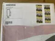 NEW IKEA ODDVEIG Window Curtains Drapes 2 Panels - Multicolor Abstract / 57"x98"