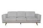 CAMILA 3 SEATER SOFA SETTEE COUCH GREY FABRIC SOLID EUCALYPTUS TIMBER