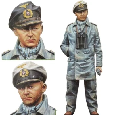 1/16 Scale U-Boat Captain WWII Resin Model Figure – Unassembled Kit