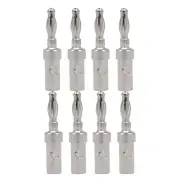 8PCS HIFI Silver Plated Banana Connector Speaker Cable Wire Plug for Audio Cord