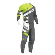 Thor 2024 Youth Sector Checker Motocross Offroad Jersey Pant Combo Charcoal/Acid