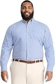 [IZOD] Men's Big & Tall Big and Tall Button Down Long Sleeve Stretch Performance Gingham Shirt