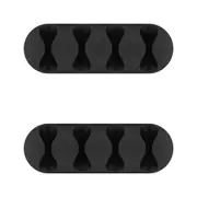 Goobay 2-Pieces 4-Slot Adhesive Cable 6.4cm Organiser (Black)