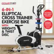 NNEDPE Powertrain 6-in-1 Elliptical Cross Trainer Bike with Weights and Twist Di