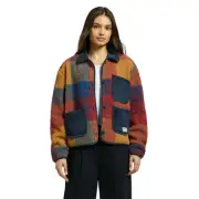 Brixton Delilah Sherpa Jacket Womens in Multi Color Plaid - Size -
