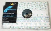 Vintage Fieldcrest Double Size Flat Sheet Blue White Floral Made In USA