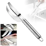 Fish Scale Knife Cut/Scrape/Dig 3-In-1, Stainless Steel Fish Scale Remover Tool, Fish Maw Knife 3 in 1, Manual Fish Scale Scraper Cleaning Tool, Hanging kitchen Tools Gadgets Accessories (1)