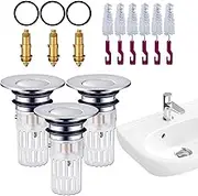 Wash Basin Bounce Drain Filter | 3X Shower Drain Pop-Up Plug for 1.3~1.5 Inch Hole,Bathroom Accessories, Home Basin Strainer for Showers