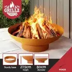 Grillz 80cm Fire Pit Bowl Campfire Rustic Iron Outdoor Wood Burner Fireplace