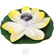 Flowers Color Changing Floating Light, Solar Pool LED Light, Waterproof Wishing Lamp for Garden and Park (Light Yellow)