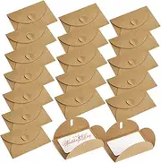 HOUDERCO 60 Kraft Envelopes Heart Buckle 10.5x7.1cm Versatile for Wedding Invitations Letters Money Envelopes Cards