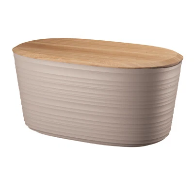 Guzzini Earth Tierra Taupe39.2cm/10L Bread Bin/Storage w/ Bamboo Top Cover