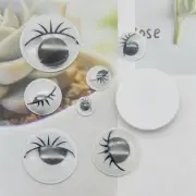 70 pairs Wiggle Eyes Bulk Self-adhesive Doll Making Googly Eyes with Eyelash