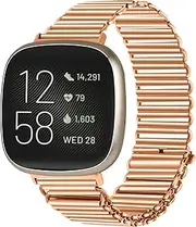 [Gimuk] Straps Compatible with Fitbit Versa 4 Strap for Women Men, Adjustable Stainless Steel Metal Wristband Sport Replacement Strap Band Bracelet for Fitbit Versa 4/Sense 2/Versa 3/Sense