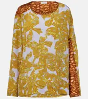 [Dries Van Noten] Dries Van Noten Printed silk top AU 10 multicoloured