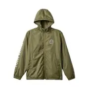 Brixton "Claxton Crest" Jacket (Military Olive) Hooded Windbreaker