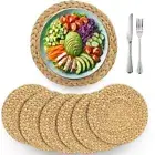 Round Durable Handmade Rattan 6 PC Placemats Set