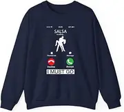[X.Style] Salsa is Calling and I Must Go Phone Screen ds031 Sweater Navy L