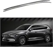 2Pcs Aluminum Compatible for Mazda CX -8 2022 2023 2024 Roof Rail Racks Side Rail Bar Silver