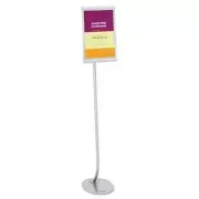 Quartet� Designer Sign Stand, Silver Aluminum Frame, 11 x 17