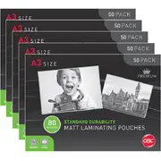 GBC Laminating Pouches Matte Frost 80 Micron A3 Clear Pack 50 Pack 5