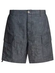 [C.P. Company] C. P. Company-Cargo In Chambray Shorts Grey-Uomo 50