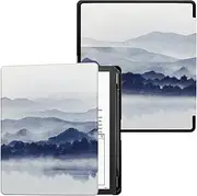 GOVTVA Slimshell Case for 10.2 Inch Kindle Scribe PU Leather Lightweight Cover with Auto Sleep Wake for Kindle Scribe (2022 Released) with Pen Holder… (Misty Mountains)