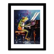 Frog Piano Modern Art Framed print Art Poster