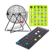 MR CHIPS Bingo Cage and Balls Set with 25 Jam Proof Shutter Slide Bingo Cards