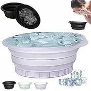 Facial Cold Plunge Bowl Kit, Portable Foldable Silicone Ice Facial Bowl with Built-in Tray, Collapsible Face Ice Bath Includes Reusable Cubes for Home Spa(Purple*1pc)
