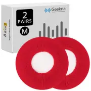 Geekria 2 Pairs Washable Headphone Covers (M / Red)